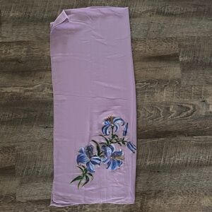 Hand painted lavender scarf